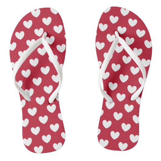 白と赤のポルカハート ビーチサンダル (ソール)