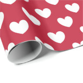 白と赤のポルカハート ラッピングペーパー (ロールコーナー)