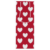 白と赤のポルカハート ワインギフトバッグ (正面)