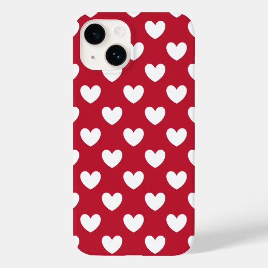 白と赤のポルカハート Case-Mate iPhoneケース (裏面)