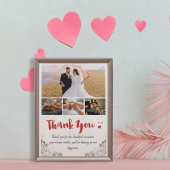 白と赤のミニアリストありがとう結婚カード サンキューカード