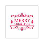 白と赤のメリークリスマス セルフインキングスタンプ (デザイン)