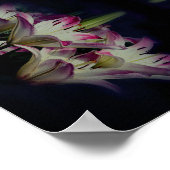 白と赤のユリの花の抽象芸術 ポスター (角)