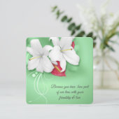 白と赤のユリの誓いの結婚更新 招待状 (スタンド正面)