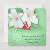 白と赤のユリの誓いの結婚更新 招待状 (正面)