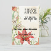 白と赤のユリエフェラブライダルシャワー 招待状 (スタンド正面)