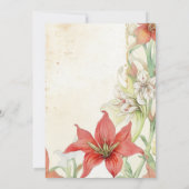 白と赤のユリエフェラブライダルシャワー 招待状 (裏面)