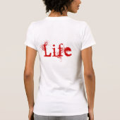 白と赤のヴィンテージ生活 Tシャツ (裏面)
