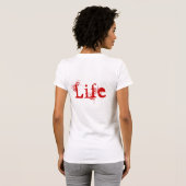 白と赤のヴィンテージ生活 Tシャツ (裏面フル)