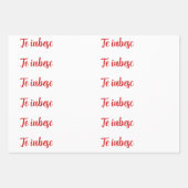 白と赤の二枚貝 ラッピングペーパーシート (正面2)