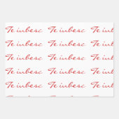 白と赤の二枚貝 ラッピングペーパーシート (正面)