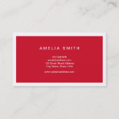 白と赤の企業のプロフェッショナル 名刺 (裏面)