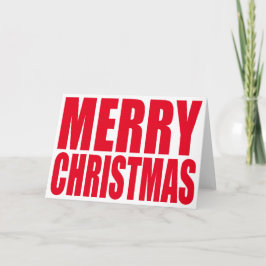 白と赤の大きなブロックのメリークリスマス シーズンカード