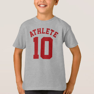 白と赤の子供   Sports Jerseyデザイン Tシャツ