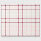 白と赤の手で描かれた格子柄の農家が可愛い ラッピングペーパー (フラット)