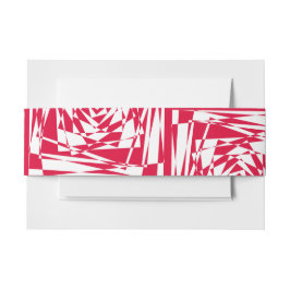 白と赤の抽象的なイリュージョン　モダンな招待状 招待状ベリーバンド