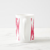 白と赤の抽象芸術錯覚ボーン中国マグカップ ボーンチャイナマグカップ (裏面)