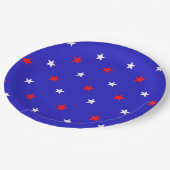 白と赤の星 – 星空のパターン ペーパープレート (アングル)