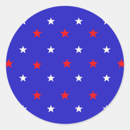 白と赤の星 – 星空のパターン ラウンドシール