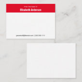 白と赤の机からあなたの名前 ノートカード (正面/裏面)