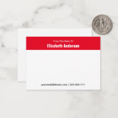 白と赤の机からあなたの名前 ノートカード (正面/裏面インサイチュ)