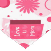 白と赤の母親の日シームレスなパターン テーブルクロス (アングル)