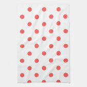 白と赤の水玉模様キッチンタオル キッチンタオル (縦)
