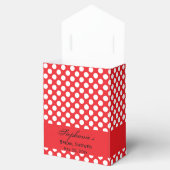 白と赤の水玉模様ブライダルシャワー フェイバーボックス (オープン)