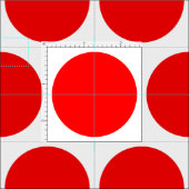 白と赤の水玉模様 ファブリック (タイル)
