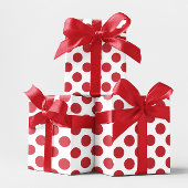 白と赤の水玉模様 ラッピングペーパーシート