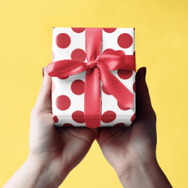 白と赤の水玉模様 ラッピングペーパー