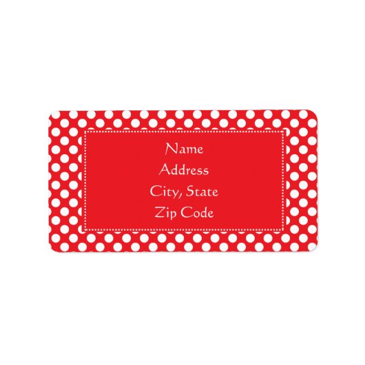 白と赤の水玉模様 ラベル (正面)