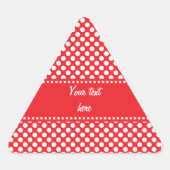 白と赤の水玉模様 三角形シール (正面)