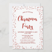 白と赤の紙吹雪モダンパーティー 招待状 (正面)