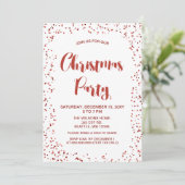 白と赤の紙吹雪モダンパーティー 招待状 (スタンド正面)