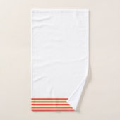 白と赤の縞模様 バスタオルセット (ハンドタオル)