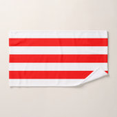 白と赤の縦のストライプ バスタオルセット (ハンドタオル)