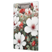 白と赤の花エレガント水色 クリップボード (左)