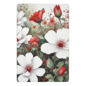 白と赤の花エレガント水色 ミニクリップボード (裏面)