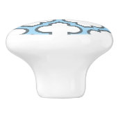 白と赤の青のトレリス、ラティス、クローバー セラミックノブ (側面)