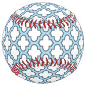 白と赤の青のトレリス、ラティス、クローバー ソフトボール (裏面)