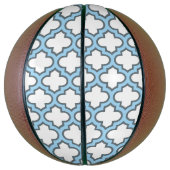 白と赤の青のトレリス、ラティス、クローバー バスケットボール (縦)