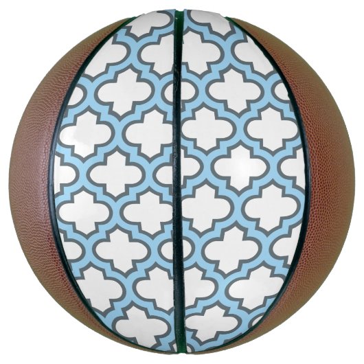 白と赤の青のトレリス、ラティス、クローバー バスケットボール (縦)