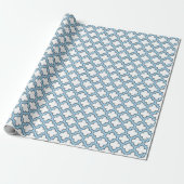 白と赤の青のトレリス、ラティス、クローバー ラッピングペーパー (アンロールド)