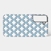 白と赤の青のトレリス、ラティス、クローバー SAMSUNG GALAXYケース (裏面横)