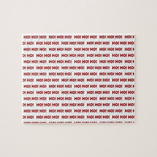 白と赤のHO HO HOホリデークリスマス ジグソーパズル (横)