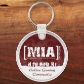 白と赤のMIAClan.netキーチェーン キーホルダー (正面)