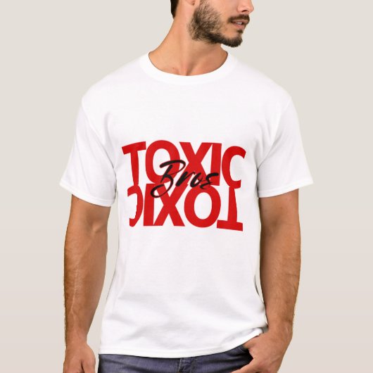 白と赤のToxic Bro's Tシャツ (正面)