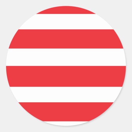 白と赤ストライプの ラウンドシール (正面)