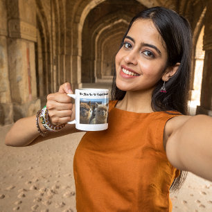 白と赤褐色の巻き毛のアルパカのカップル コーヒーマグカップ